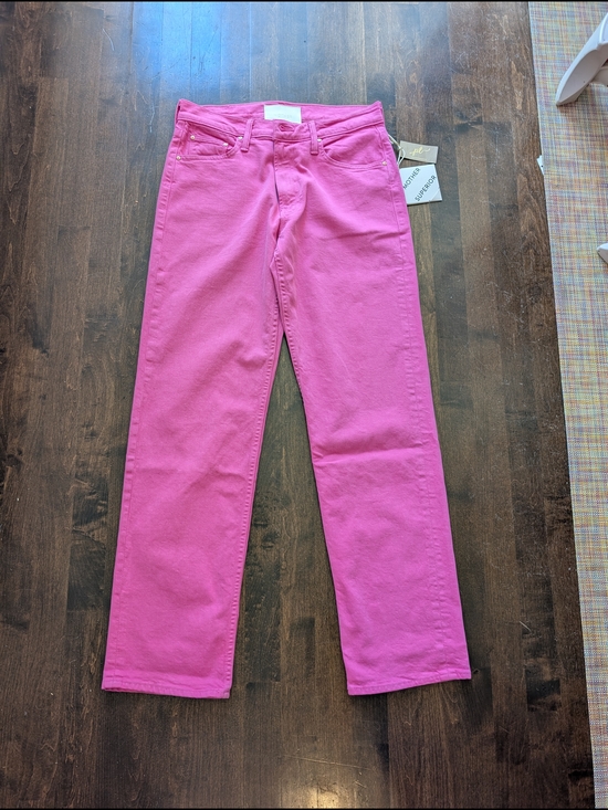MOTHER Denim - Mother Jeans "the Newbie Skimp" Women’s Pink Straight-Leg Jeans Size 28